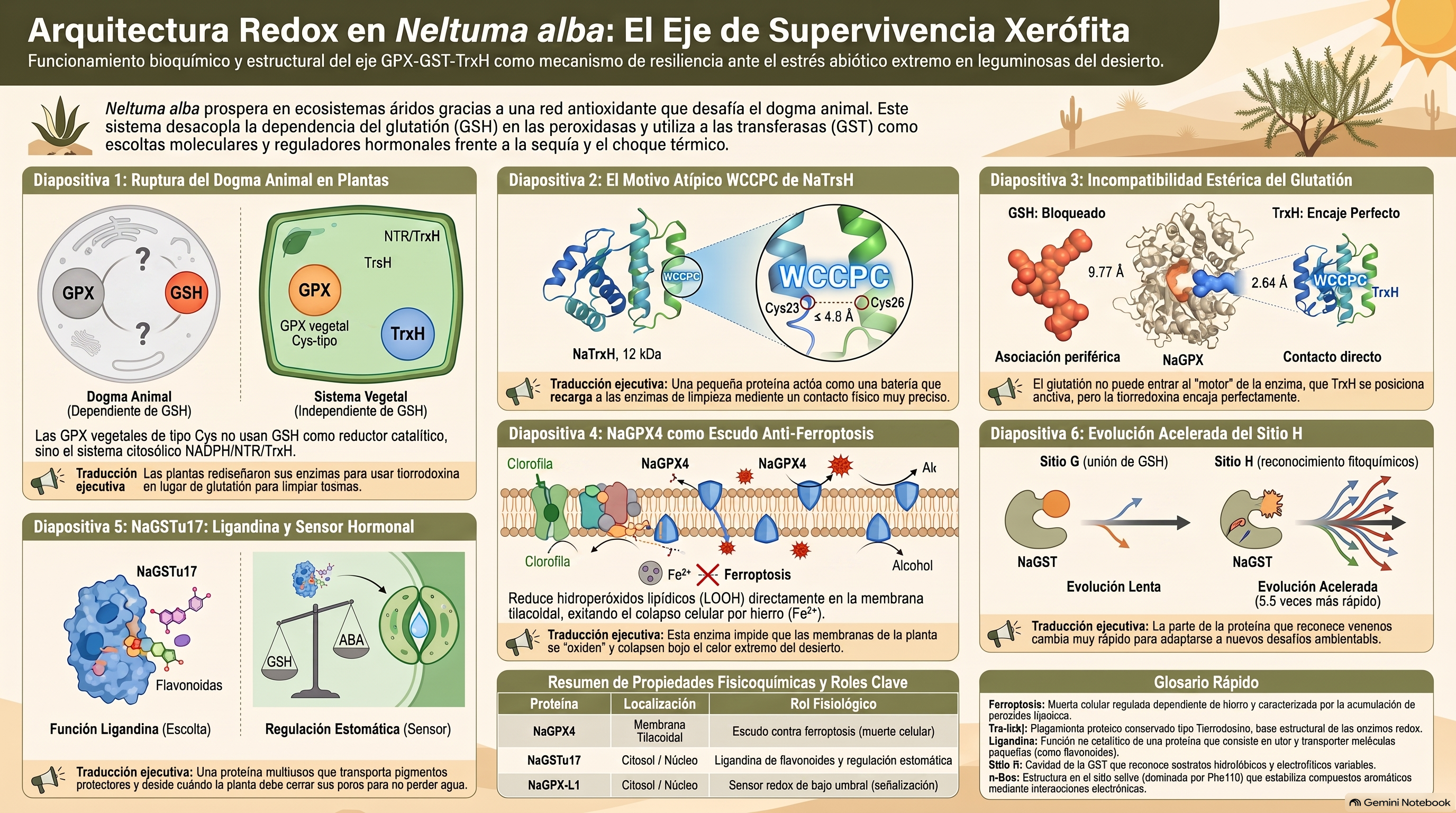 Supervivencia Redox en Neltuma alba - Glutatión Peroxidasa y GST